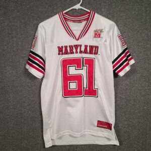 Vintage Colosseum Maryland Terrapins Terps #61 Football White Jersey Men's